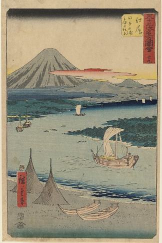 直立的五十山辻东海道对开页 Folio From the Upright Gojusan Tsuji Tokaido (1852 – 1858)，歌川广重