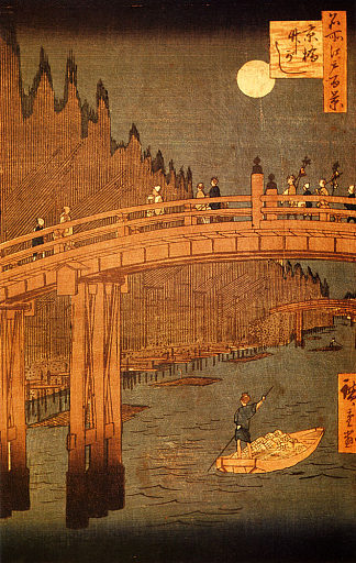 京桥桥 Kyobashi Bridge (1856 – 1858)，歌川广重