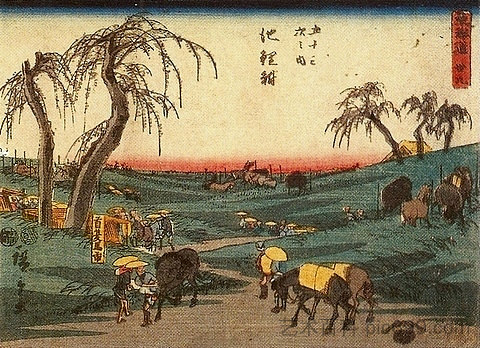 连接江户（东京）和京都的道路 The road connecting Edo (Tokyo) and Kyoto (1850)，歌川广重