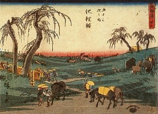 连接江户（东京）和京都的道路 The road connecting Edo (Tokyo) and Kyoto (1850)，歌川广重