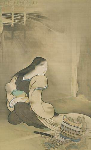 寡妇和孤儿 寡婦と孤児 (1895)，菱田春草