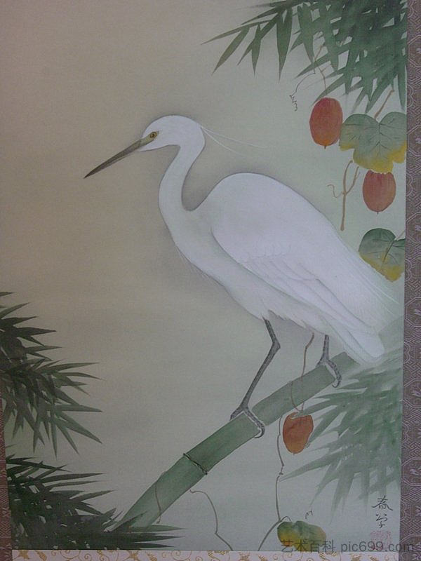 白鹭卷轴 Egret Scroll (c.1909)，菱田春草