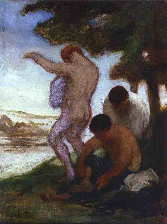 泳 客 Bathers (c.1852 - c.1853)，奥诺雷·杜米埃