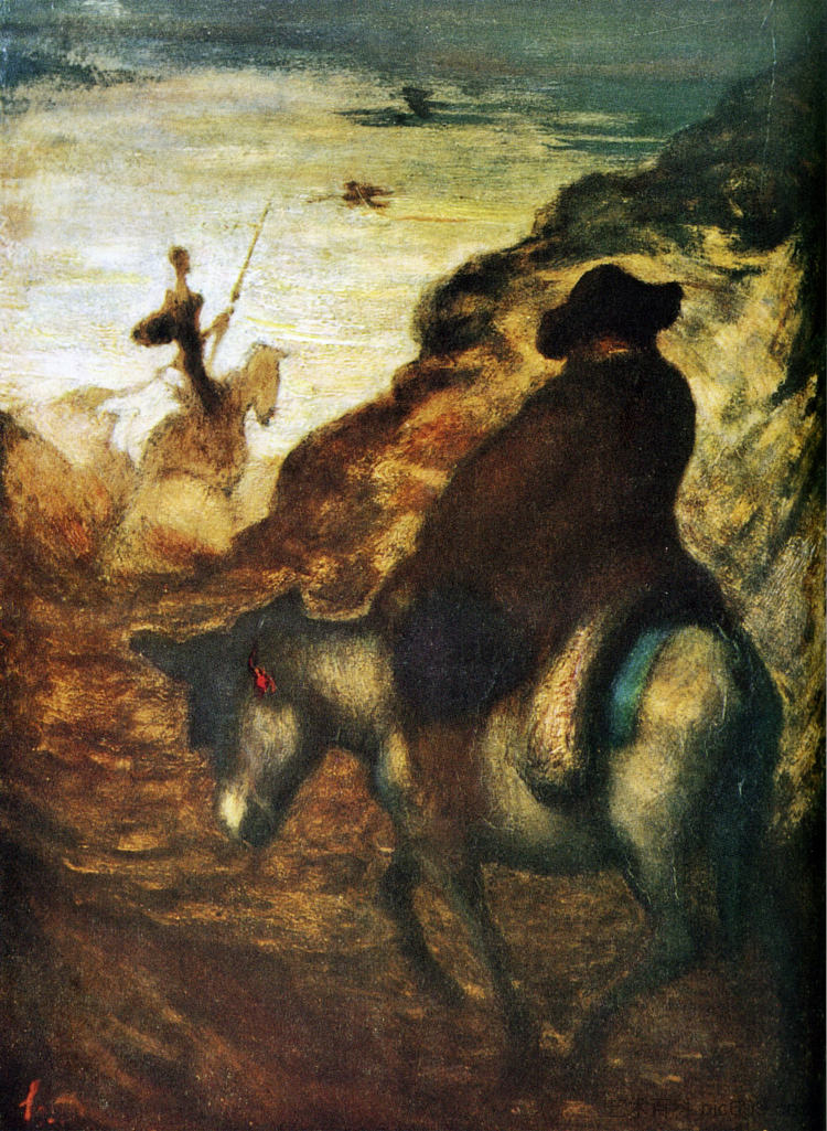 堂吉诃德和桑丘潘萨 Don Quixote and Sancho Pansa，奥诺雷·杜米埃