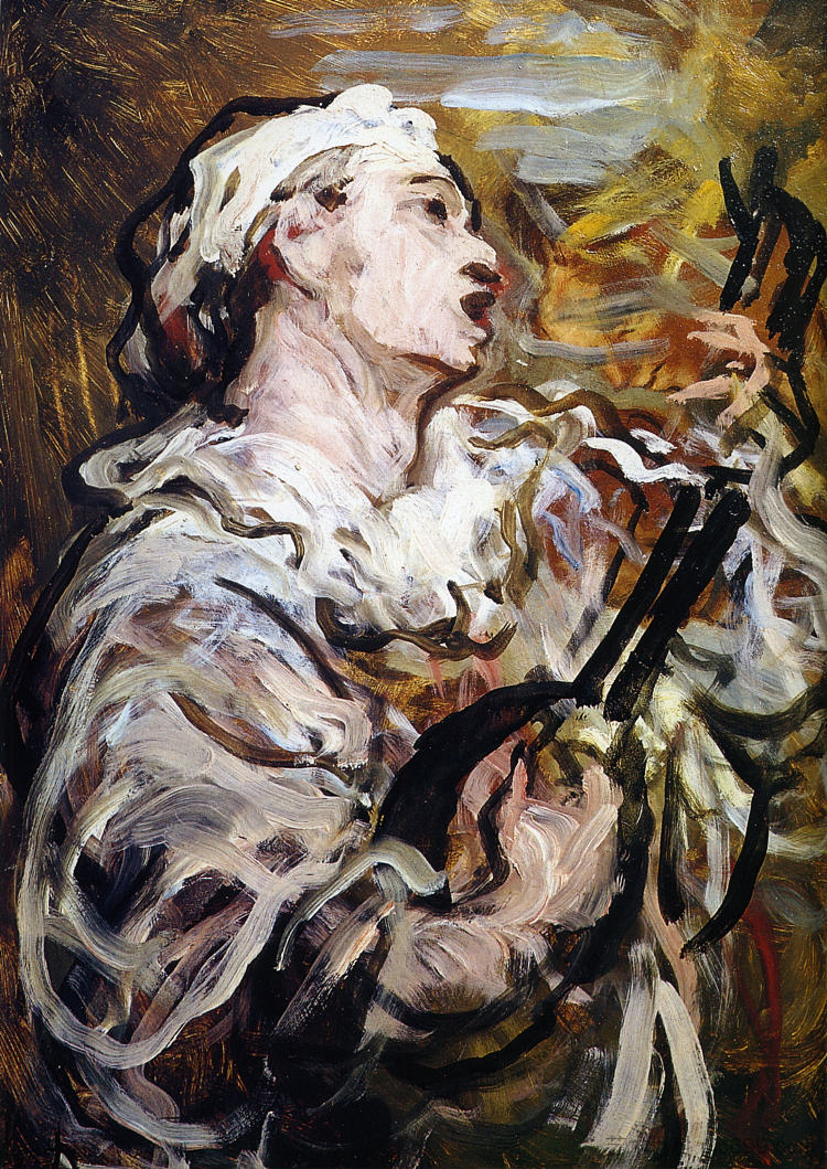 皮埃罗与吉他 Pierrot with Guitar (1869)，奥诺雷·杜米埃