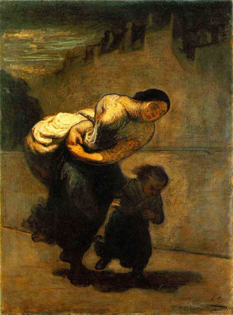 负担（洗衣店） The Burden (The Laundress) (1850 - 1853)，奥诺雷·杜米埃