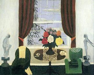 维多利亚客厅静物 Victorian Parlor Still Life (1945)，霍里斯·皮平