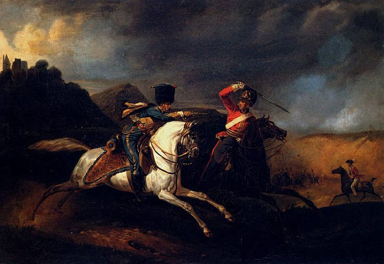 两个骑马的士兵 Two Soldiers on Horseback，贺拉斯·贝内特