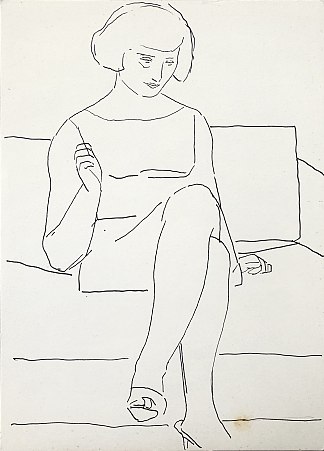 坐着的女人 Sitting woman (c.1965 – c.1975)，赫里霍里·哈夫里连科