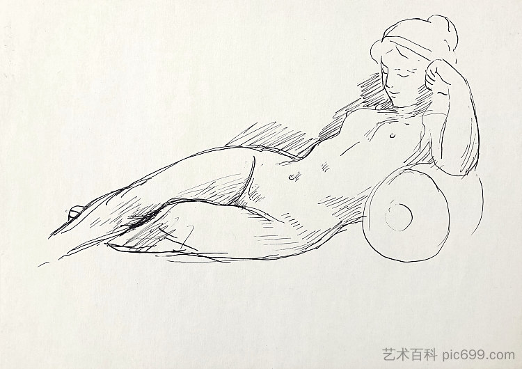 裸体躺下。根据经典作品改编 Nude lying down. Based on classical works (c.1965 - c.1975)，赫里霍里·哈夫里连科