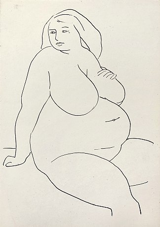 裸体坐姿 Nude sitting (c.1965 – c.1975)，赫里霍里·哈夫里连科