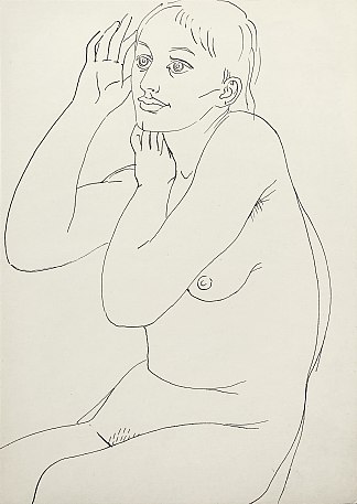 裸体坐姿 Nude sitting (c.1965 – c.1975)，赫里霍里·哈夫里连科