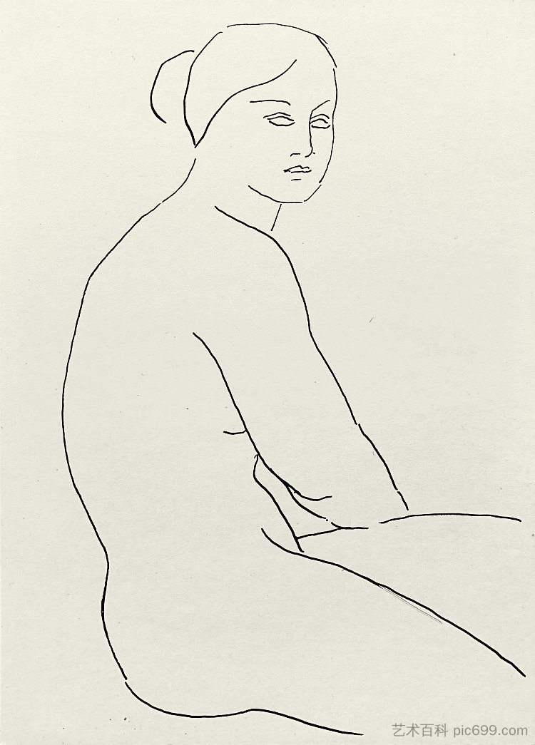 裸体坐姿 Nude sitting (c.1965 - c.1975)，赫里霍里·哈夫里连科