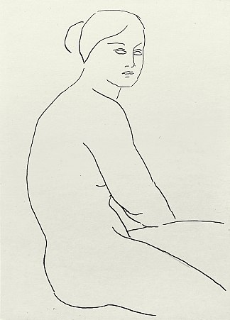 裸体坐姿 Nude sitting (c.1965 – c.1975)，赫里霍里·哈夫里连科