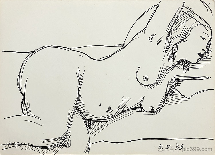 裸体躺下 Nude lying down (1979)，赫里霍里·哈夫里连科