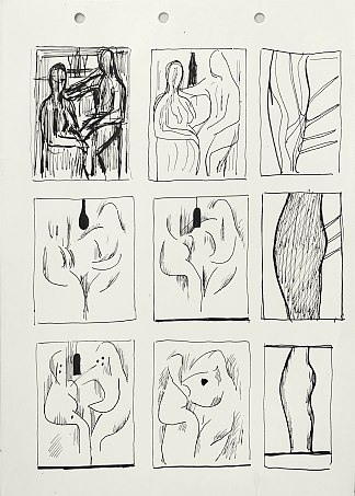 九个草图到构图 Nine Sketches to Compositions (c.1969 – c.1970)，赫里霍里·哈夫里连科