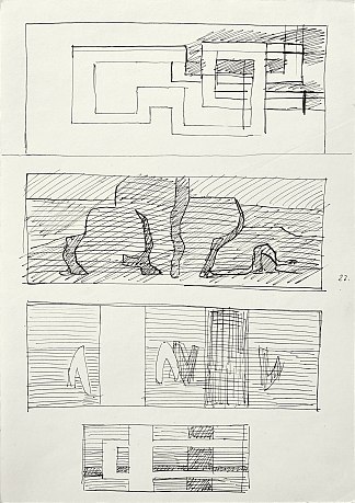 四幅素描到构图 Four Sketches to Compositions (c.1965 – c.1975)，赫里霍里·哈夫里连科