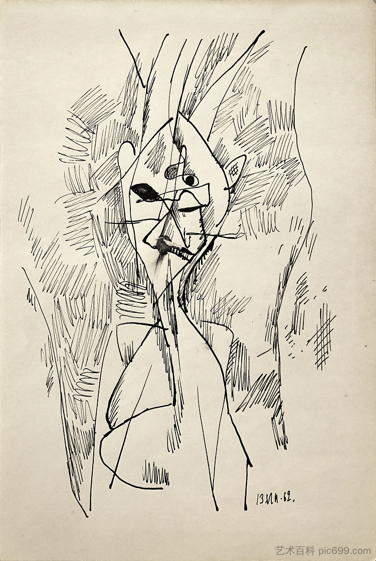 抽象构图（女性形象） Abstract Composition (Female Image) (1962)，赫里霍里·哈夫里连科