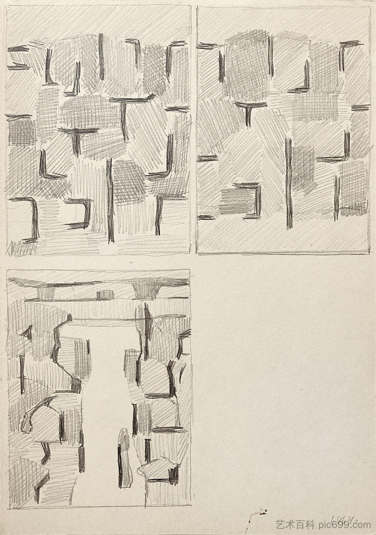 三幅作品草图 Sketch of Three Compositions (1964)，赫里霍里·哈夫里连科