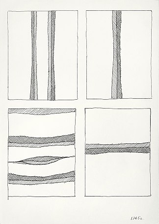 四种抽象构图（素描） Four Abstract Compositions (Sketches) (1965)，赫里霍里·哈夫里连科