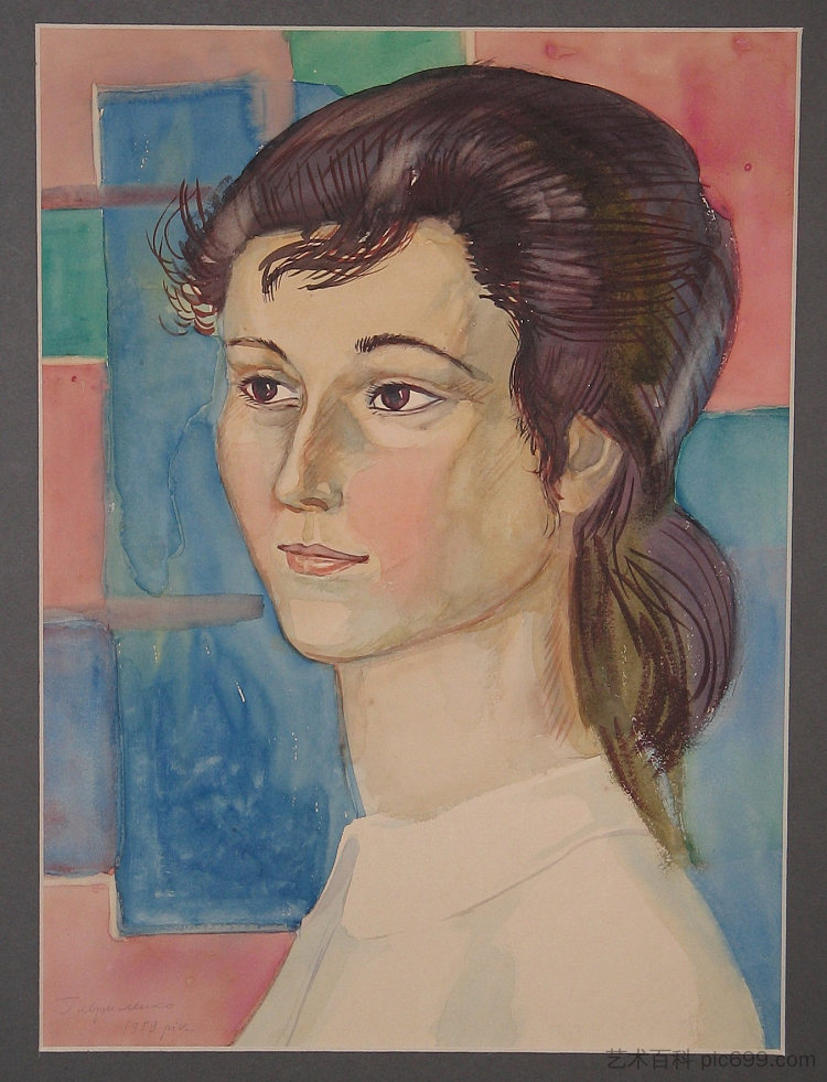 女性肖像 Female Portrait (1959)，赫里霍里·哈夫里连科