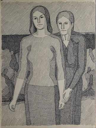 自然界中的两个女人 Two Women In Nature (c.1960)，赫里霍里·哈夫里连科