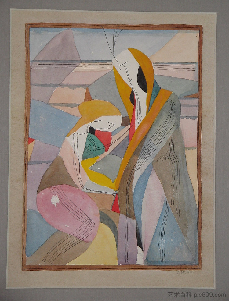 两个人物的构图 Composition With Two Figures (1962)，赫里霍里·哈夫里连科