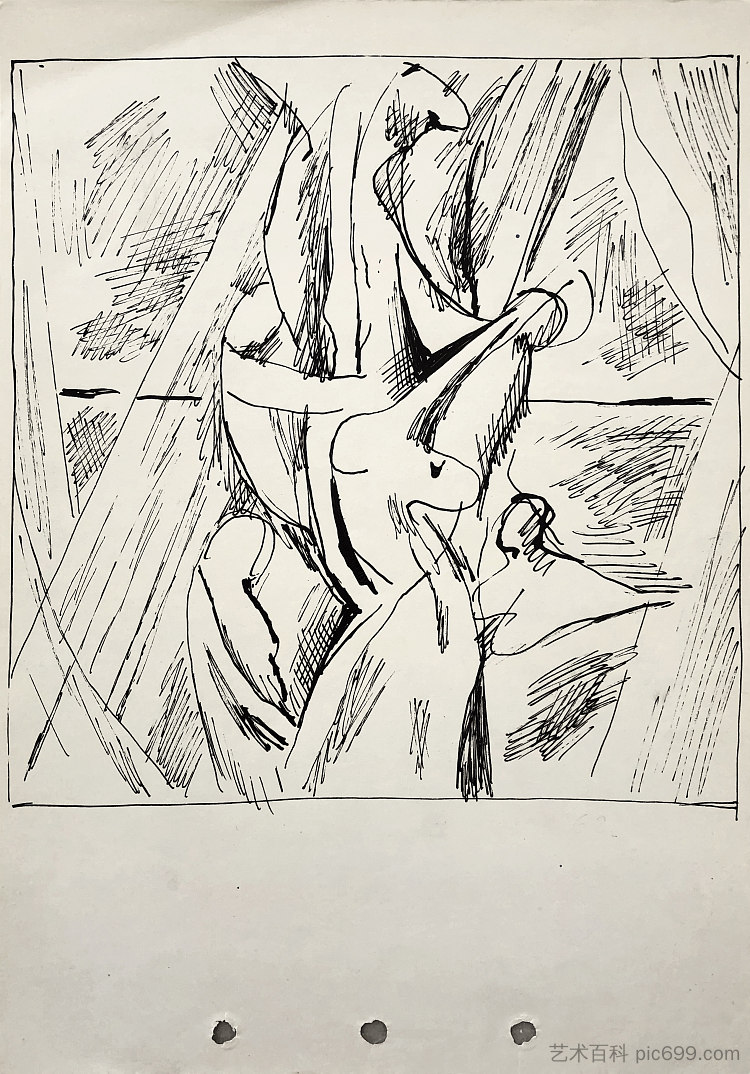 抽象构图（十字架上的沉积） Abstract composition (Deposition from the cross) (1962)，赫里霍里·哈夫里连科