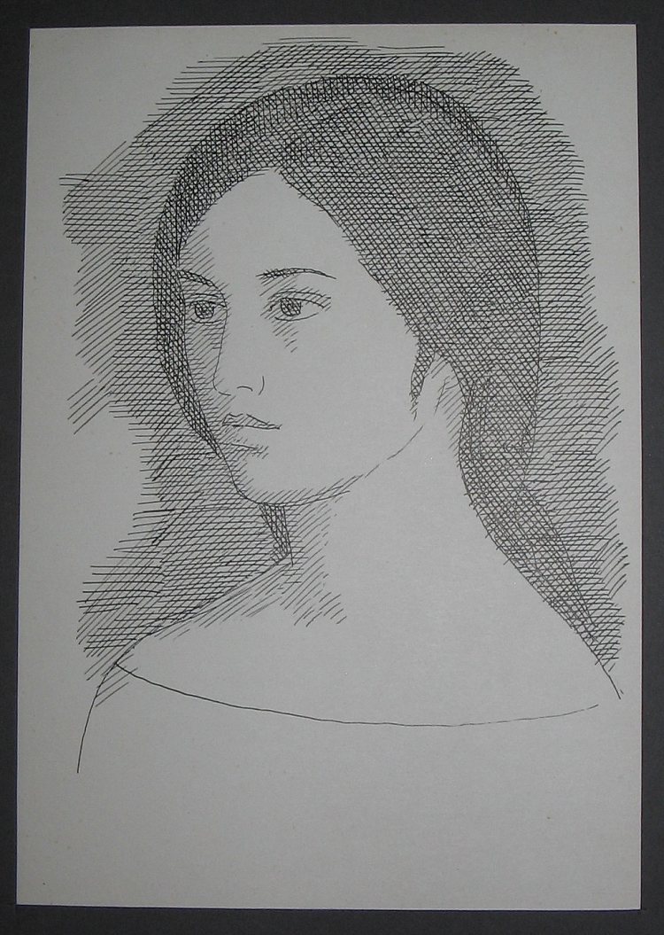 女性形象。摘自“寻找普希金的女性形象”系列 Female Image. From the series 'Search for Pushkin's Female Images' (c.1970)，赫里霍里·哈夫里连科