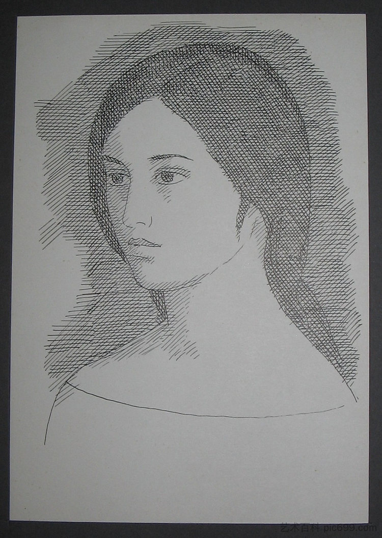 女性形象。摘自“寻找普希金的女性形象”系列 Female Image. From the series 'Search for Pushkin's Female Images' (c.1970),赫里霍里·哈夫里连科