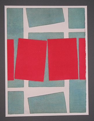 “彩色方形构图”系列的构图 Composition From a Series ‘Compositions With Colored Square Shapes’ (1981)，赫里霍里·哈夫里连科