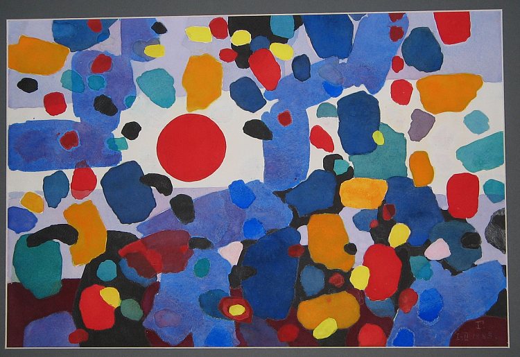 构图（带红色圆圈） Composition (with Red Circle) (1983)，赫里霍里·哈夫里连科