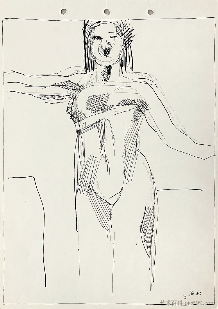 “尼卡”的草图 Sketch for "Nika" (c.1963)，赫里霍里·哈夫里连科