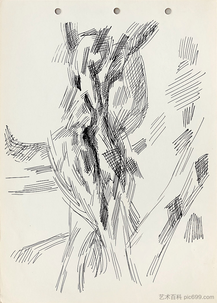 抽象构图（“尼卡”草图） Abstract composition (Sketch for "Nika") (c.1963)，赫里霍里·哈夫里连科