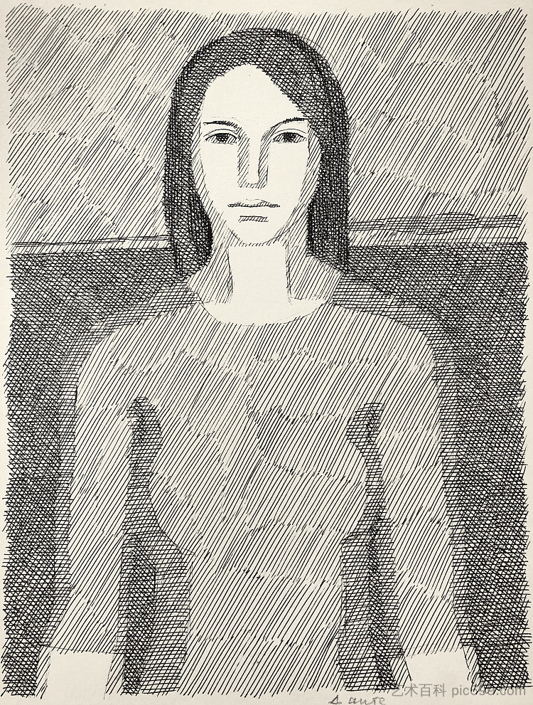 女性形象。但丁的“Vita Nova”插图 Female image. Illustration to Dante's "Vita Nova" (c.1965 - c.1975),赫里霍里·哈夫里连科