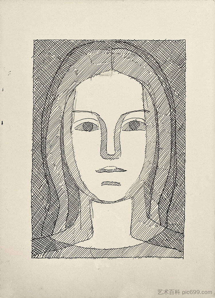 比阿特丽斯的形象。但丁“维塔诺瓦”的插图 The image of Beatrice. Illustration to Dante "Vita Nova" (c.1965)，赫里霍里·哈夫里连科