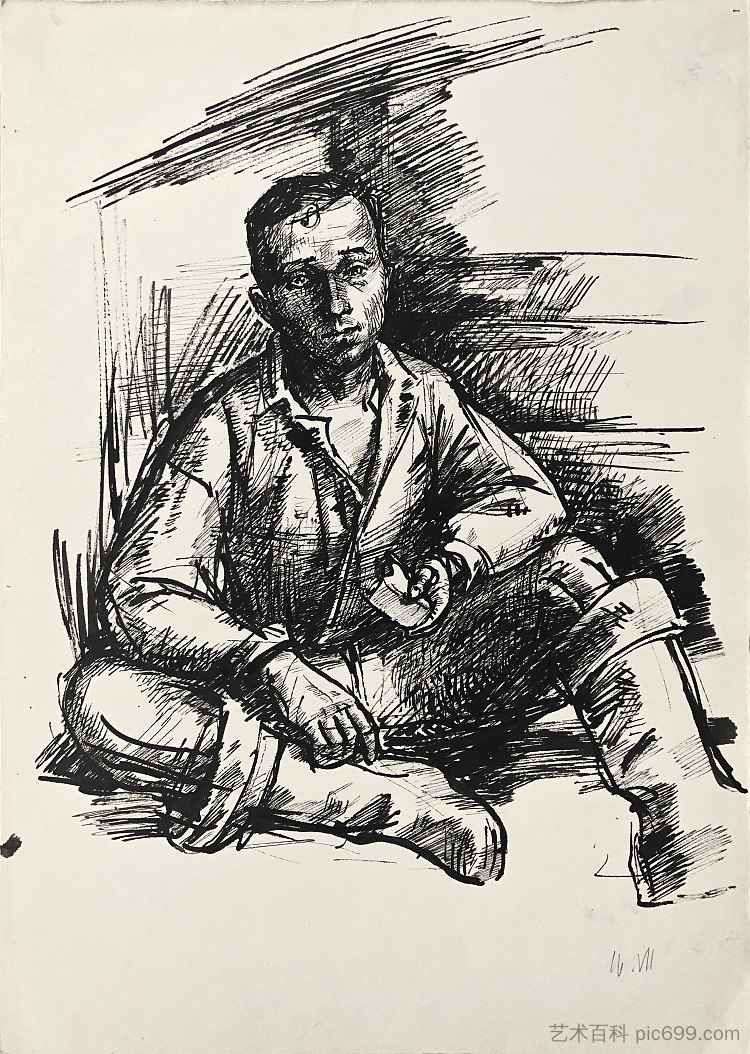 集体农民 Collective farmer (c.1955),赫里霍里·哈夫里连科