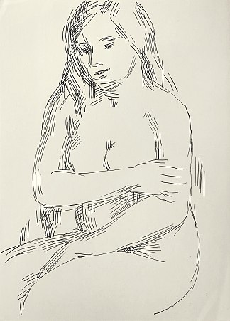 裸体坐姿 Nude sitting (c.1977)，赫里霍里·哈夫里连科