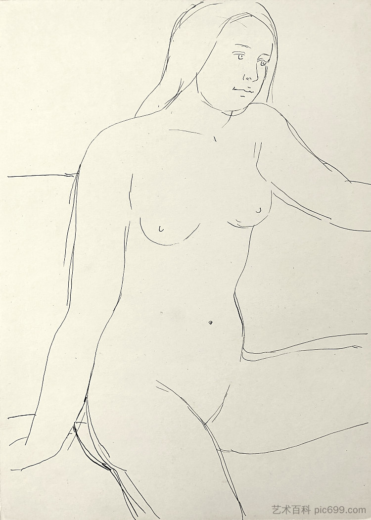 裸体坐姿 Nude sitting (c.1965 - 1975)，赫里霍里·哈夫里连科