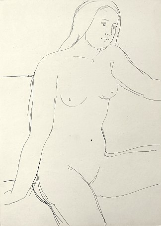 裸体坐姿 Nude sitting (c.1965 – 1975)，赫里霍里·哈夫里连科