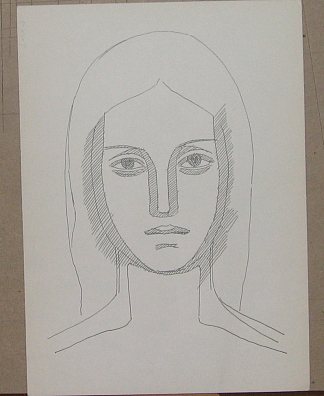 女性形象（比阿特丽斯）。板材的反面 Female Image (Beatrice). The reverse side of the sheet (c.1965)，赫里霍里·哈夫里连科