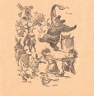 米哈伊尔·斯特尔马赫（Mikhail Stelmakh）的书《刺猬的风车里》（In the Hedgehog’s Windmill）的插图 Illustration for Mikhail Stelmakh’s book ‘In the Hedgehog’s Windmill’ (1956)，赫里霍里·哈夫里连科