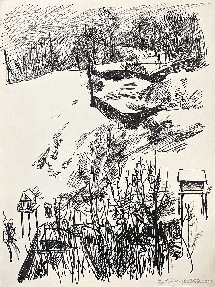 基辅风景 Kyiv landscape (1956 - c.1958),赫里霍里·哈夫里连科