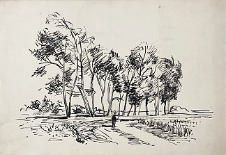 风景与一个男人 Landscape with a man (1956 – c.1958)，赫里霍里·哈夫里连科