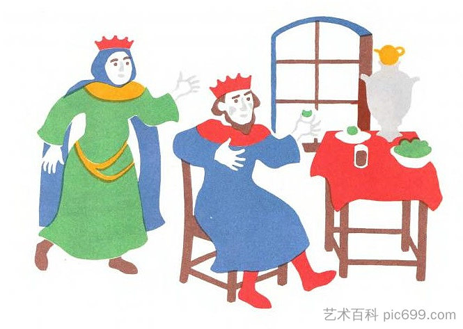 丹尼尔·哈姆斯（Daniil Kharms）的书《童话》插图 Illustration to Daniil Kharms' book "Fairy Tale" (1971)，赫里霍里·哈夫里连科
