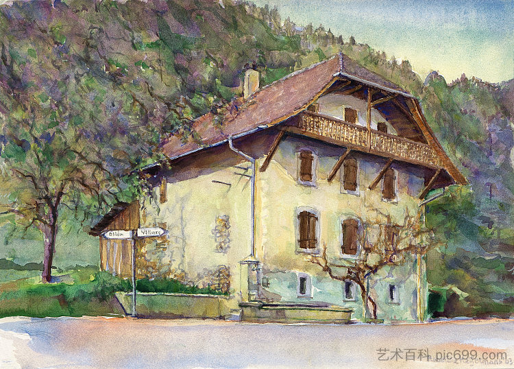 奥隆附近的一角钱之家;沃州的税务局 House of the Dime near Ollon; a tax house in the Canton Vaud (2003; Ollon,Switzerland  )，胡伯廷海耶曼