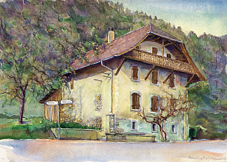 奥隆附近的一角钱之家;沃州的税务局 House of the Dime near Ollon; a tax house in the Canton Vaud (2003; Ollon,Switzerland                     )，胡伯廷海耶曼