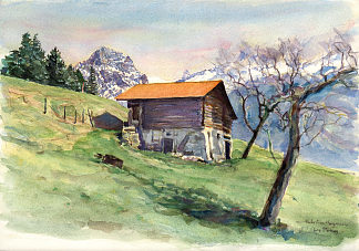 格里永上方“Les Posses”的山间谷仓 Mountain barn at ‘Les Posses’ above Gryon (2003; Les Posses,Switzerland                     )，胡伯廷海耶曼