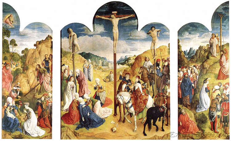 髑髅地三联画 Calvary Triptych (1465 - 1468)，胡果·凡·德·格斯