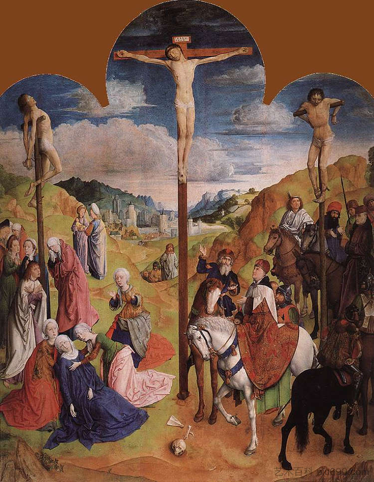 髑髅地三联画（中央面板） Calvary Triptych (Central panel) (1465 - 1468)，胡果·凡·德·格斯